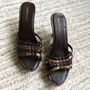 Madden Girl Mavvenn Brown/Bronze Heels, size 11